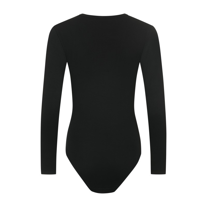 Evoni луксозно дамско боди с тюлен акцент M черно